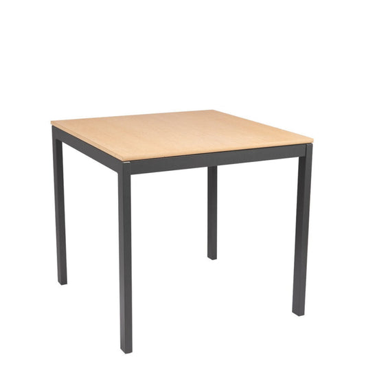 Mesa Quadrada Tramontina Barcelona em Multilaminado Natural com Pernas em Aço Acabamento Grafite