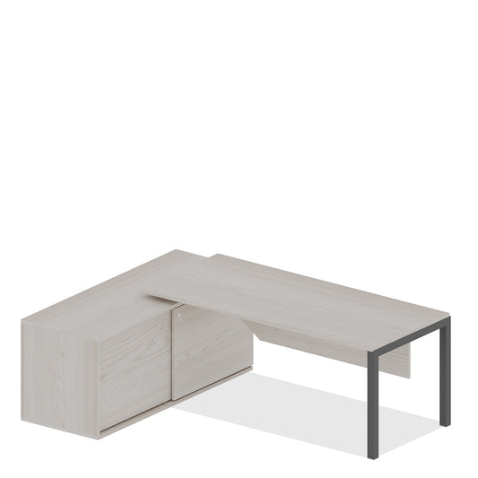 Mesa Executiva Pé Metal com Portas Deslizantes M-Office